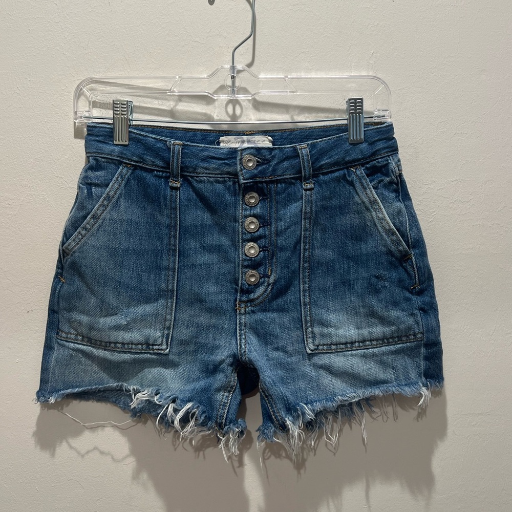 Free People We The Free Denim Blue Women's Shorts